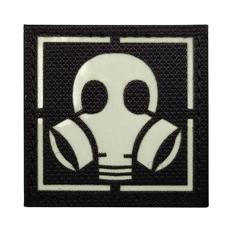 Softair Gasmaske Klett Aufnäher Gas Mask Glow In The Dark Airsoft Patch