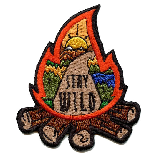 Stay Wild Bushcraft Patch Camping Survival Klett Aufnäher