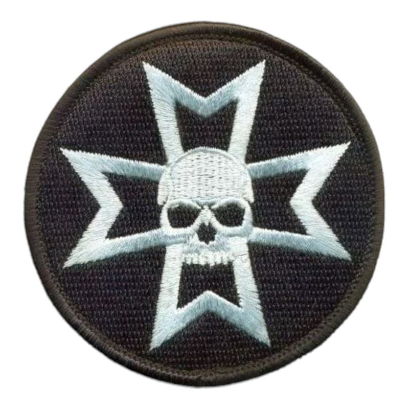 Black Templars Skull Velcro Patch Space Marine Skull Velcro Patch