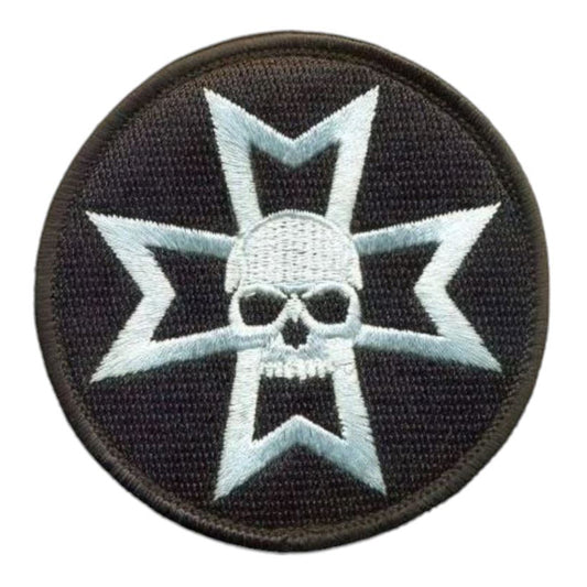 Black Templars Skull Velcro Patch Space Marine Skull Velcro Patch