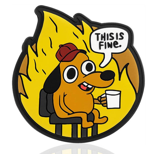 This is Fine PVC Velcro Patch Meme Softair Klett Aufnäher