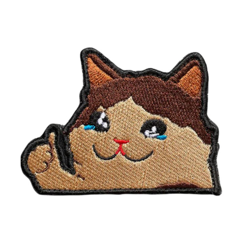 Thumbs Up Crying Cat Meme Airsoft Patch Katze Daumen Softair Klett Aufnäher