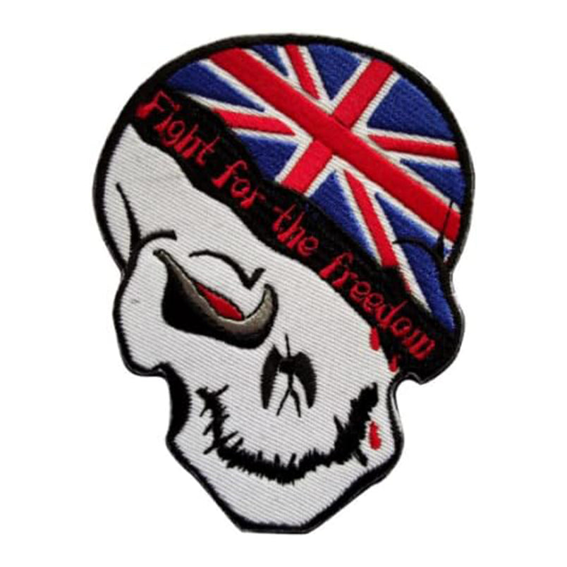 UK Flag Fight For The Freedom Velcro Patch England Fahne Totenkopf Aufnäher