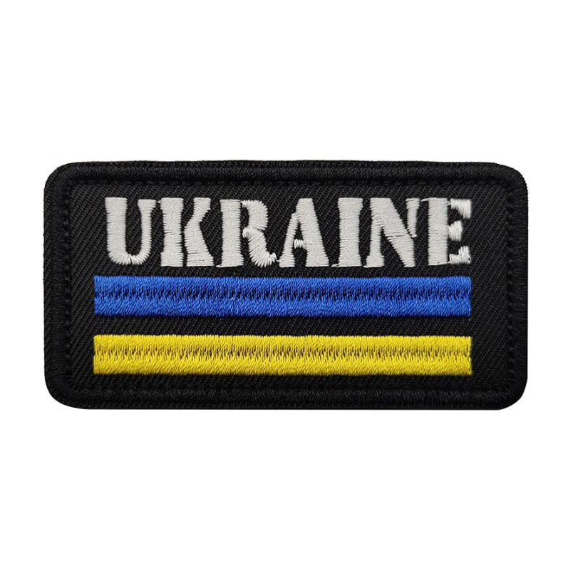 Ukraine narrow lettering patch with flag velcro patch