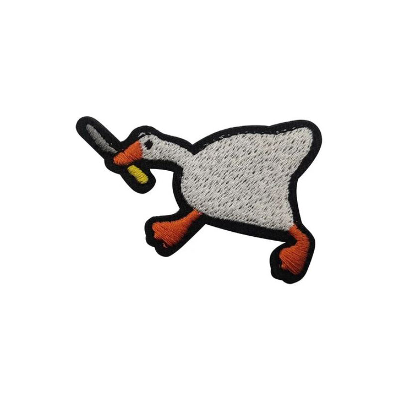 Untitled Goose Game Airsoft Patch Gans Messer Softair Klett Aufnäher