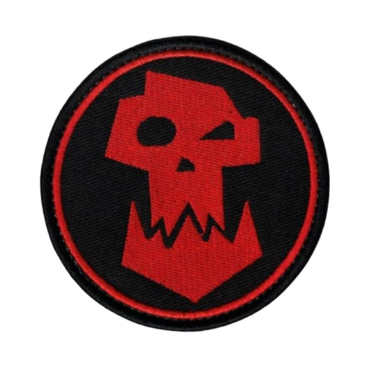Warhammer Orks Logo Velcro Patch Roter Schädel Rund Stoff Aufnäher