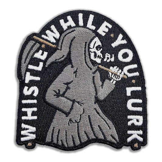 Whistle While You Lurk Airsoft Patch Grim Reaper Softair Velcro Patch