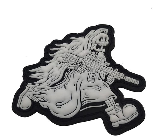 Tactical Airsoft Grim Reaper Ghost Skull Patch Patch