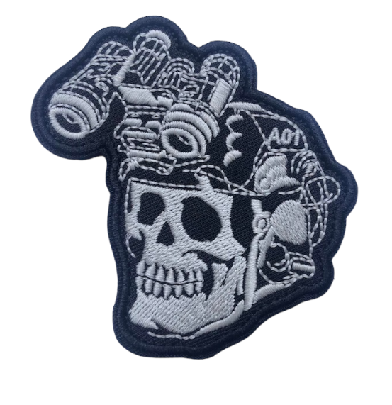 NVG Skull Airsoft Velcro Patch Nachtsichgerät Totenkopf Softair Klett Aufnäher